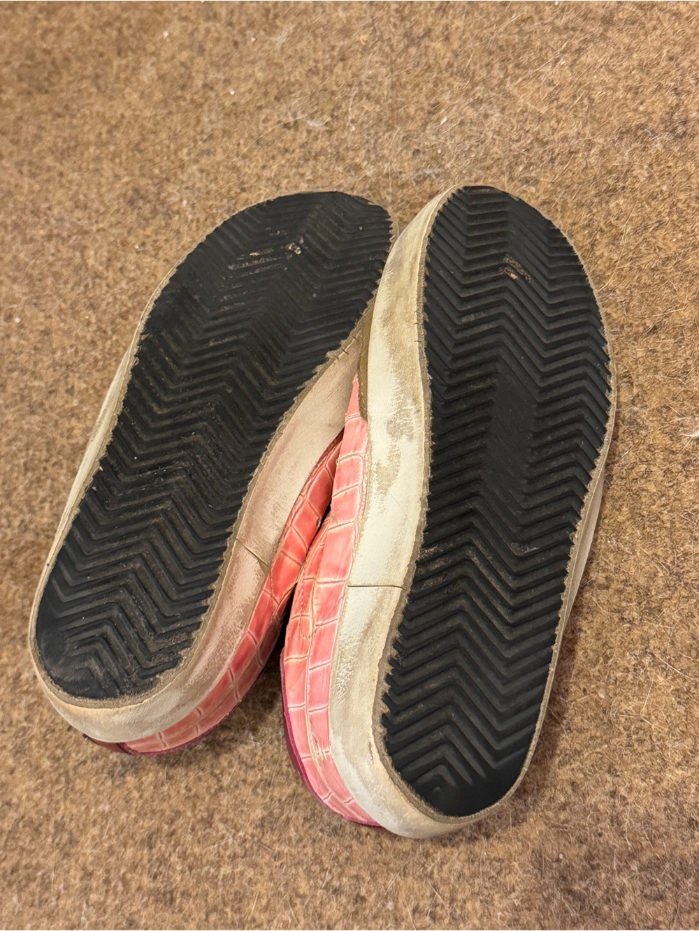 RARE Golden Goose Super-Star Pink Burgundy Crocodile Pattern Platinum Star Sz37 - Picture 9 of 10